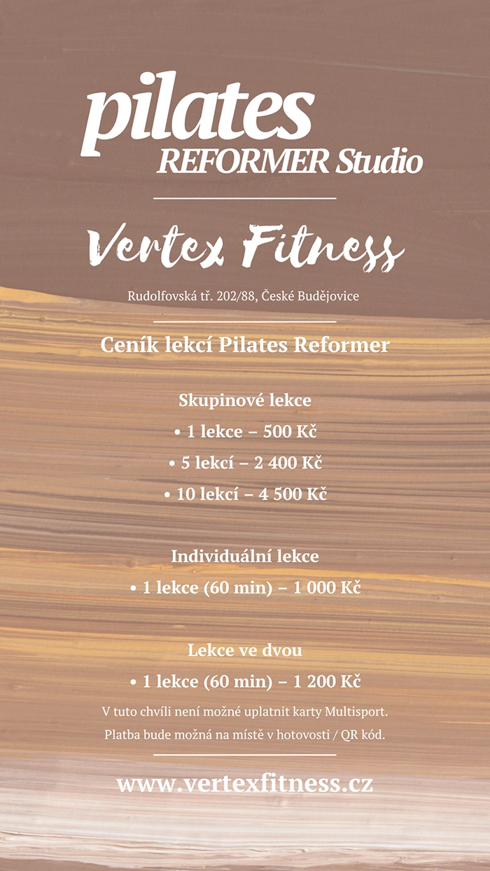 Ceník Pilates Reformer Studio (Vertex Fitness)